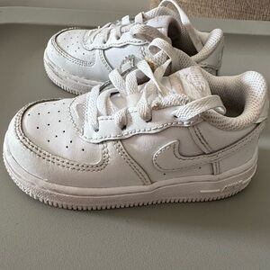 Nike Kids All-White Air Force Sneakers